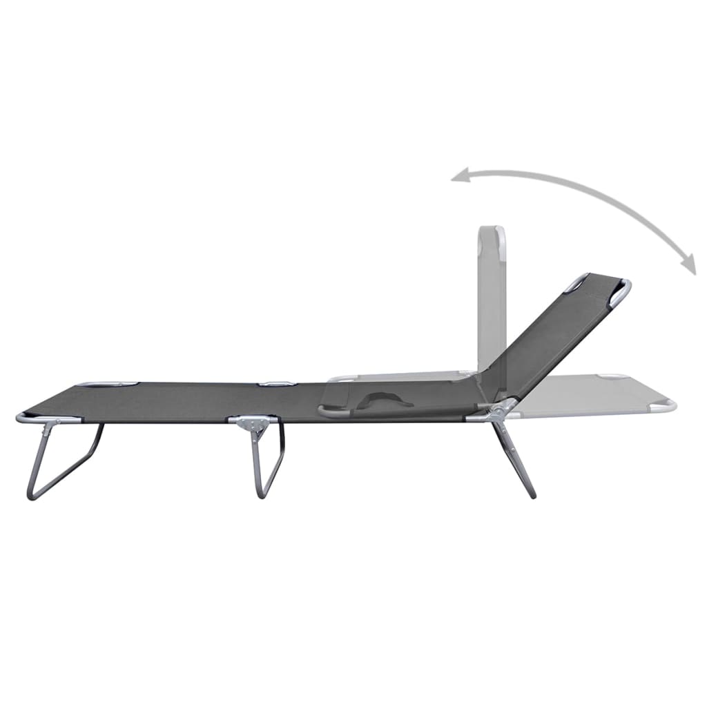vidaXL Foldable Sunlounger with Adjustable Backrest Gray