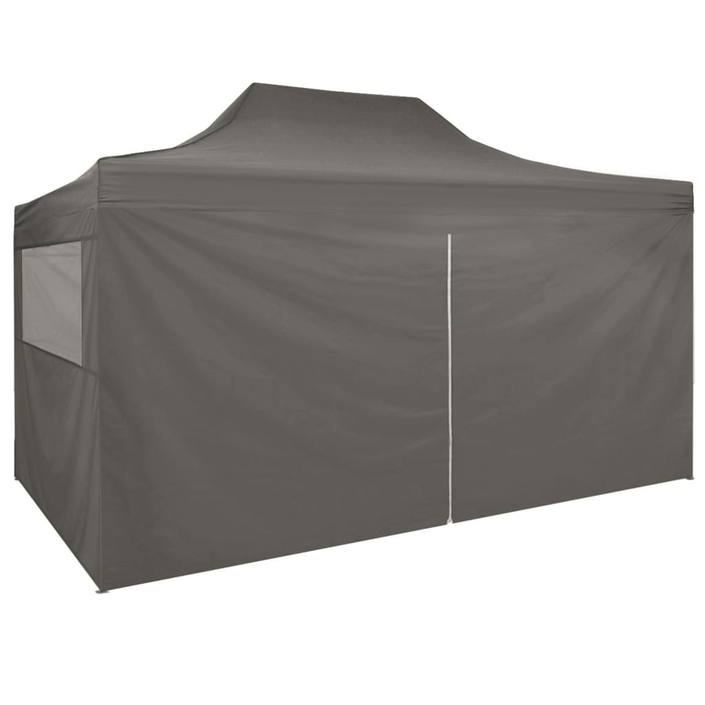 vidaXL Professional Folding Party Tent with 4 Sidewalls 9.8'x13.1' Steel Anthracite
