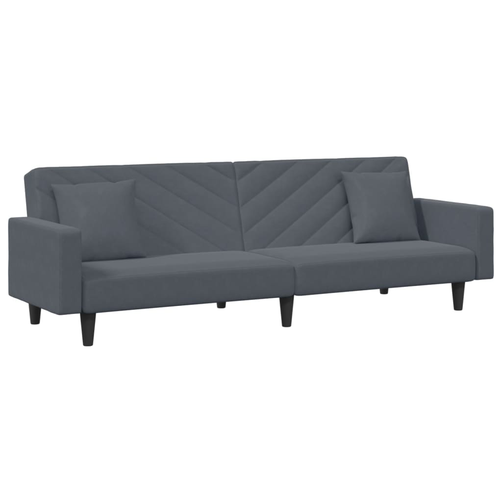 vidaXL 2 Piece Sofa Set with Pillows Dark Gray Velvet