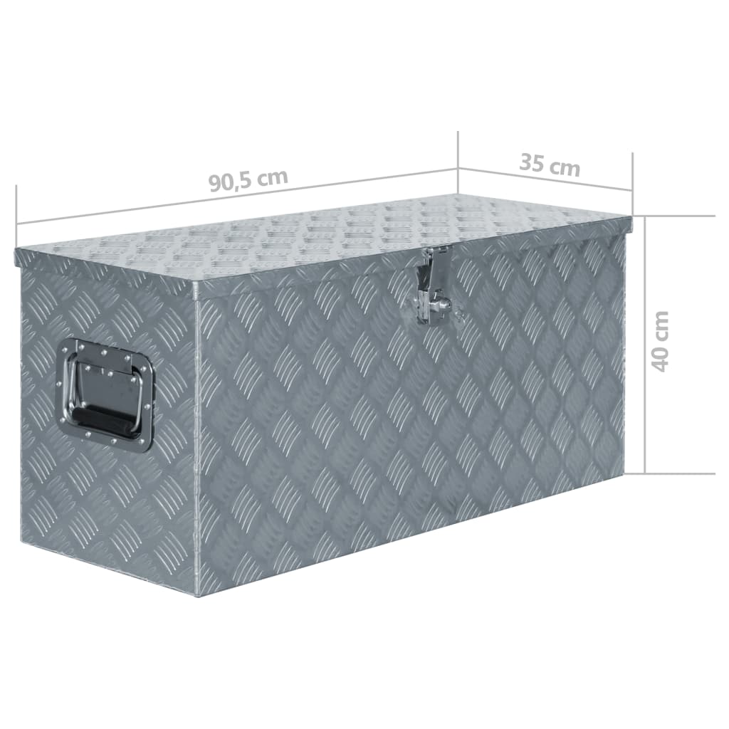 vidaXL Aluminum Box 35.6"x13.8"x15.7" Silver