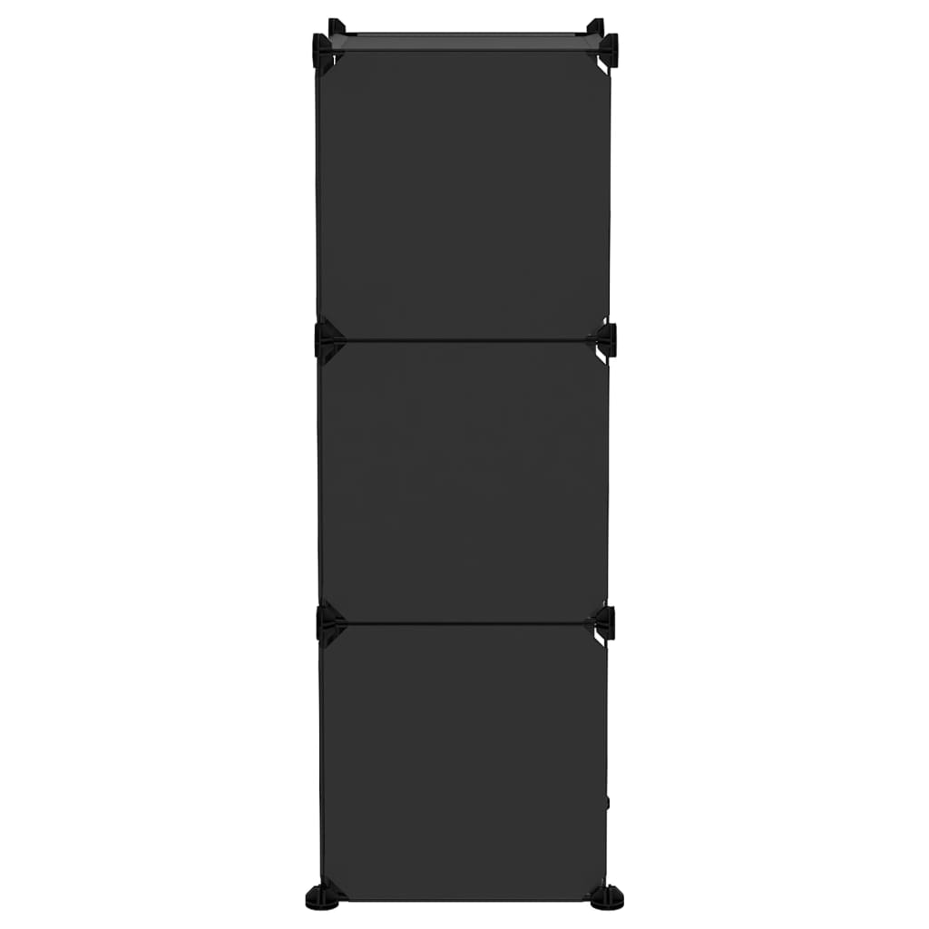 vidaXL Storage Cube Organizer with 6 Cubes Black PP