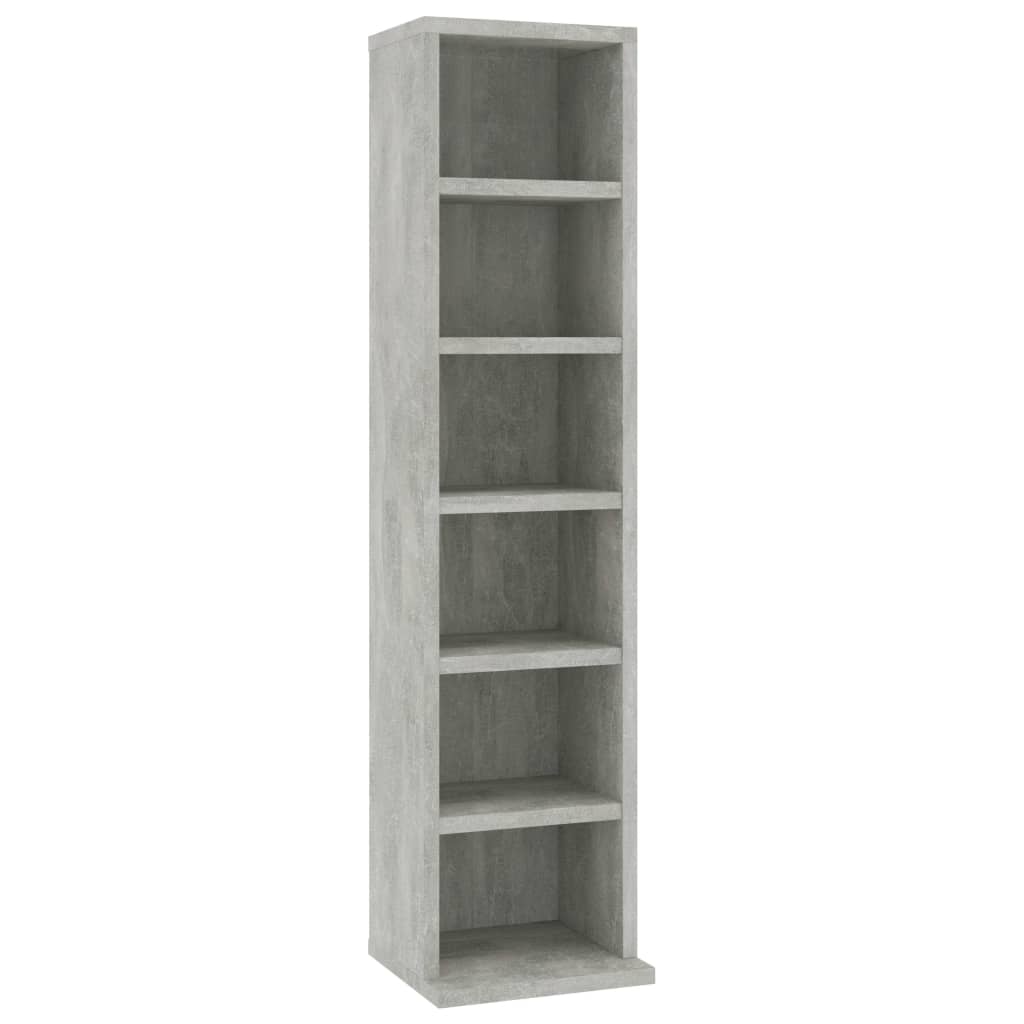 vidaXL CD Cabinet Concrete Gray 8.3"x7.9"x34.6" Engineered Wood