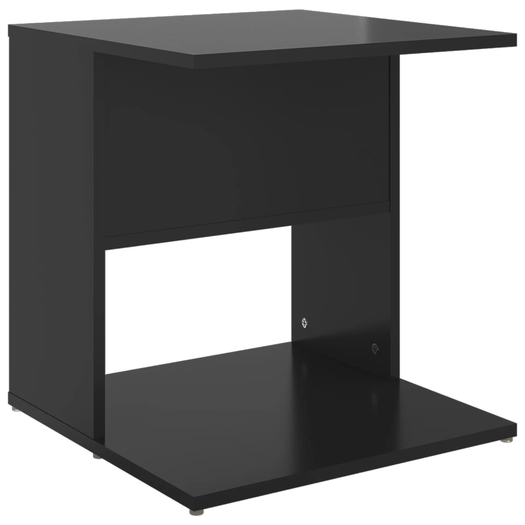 vidaXL Side Table High Gloss Black 17.7"x17.7"x18.9" Engineered Wood