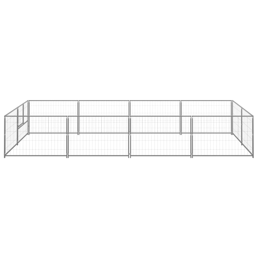 vidaXL Dog Kennel Silver 86.1 ft² Steel