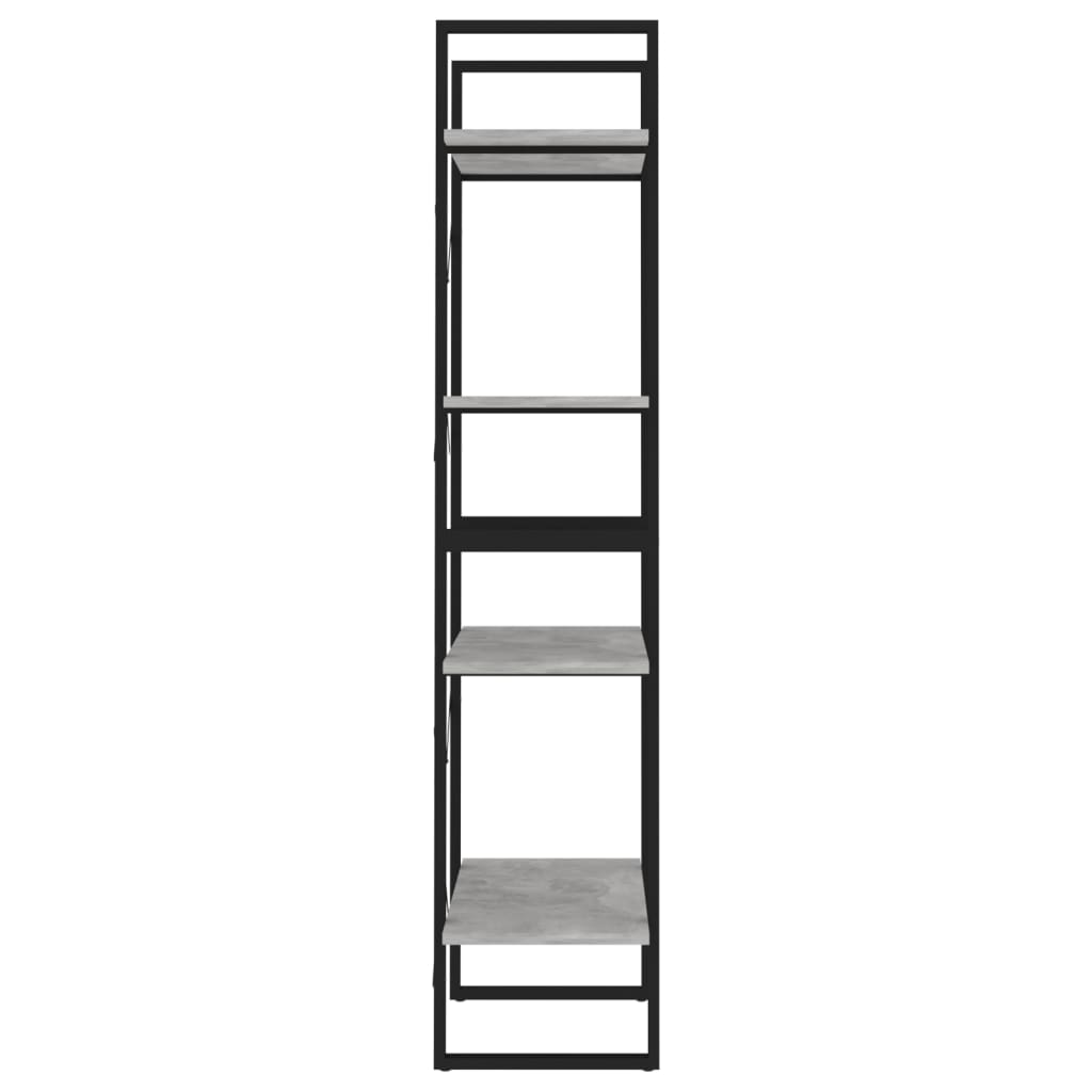 vidaXL 4-Tier Book Cabinet Concrete Gray 23.6"x11.8"x55.1" Engineered Wood