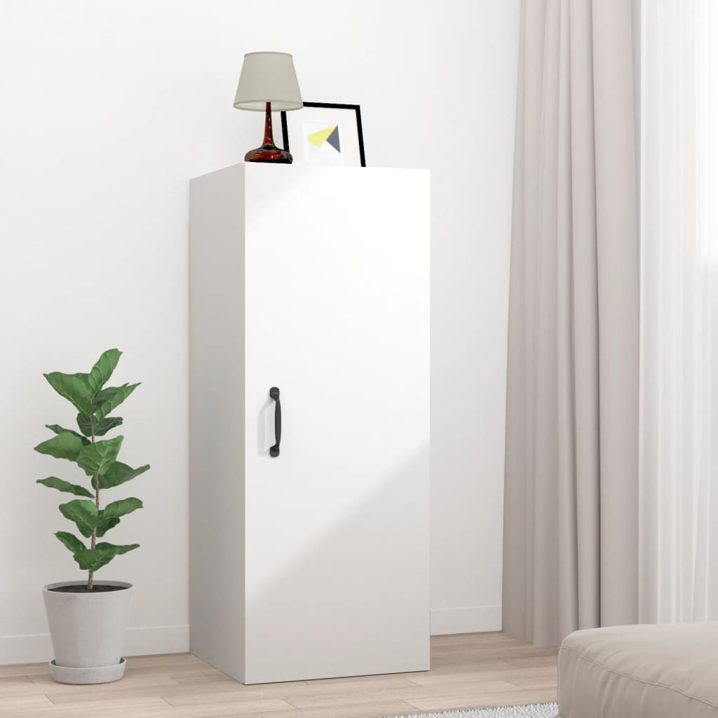 vidaXL Hanging Wall Cabinet White 13.6"x13.4"x35.4" Engineered Wood