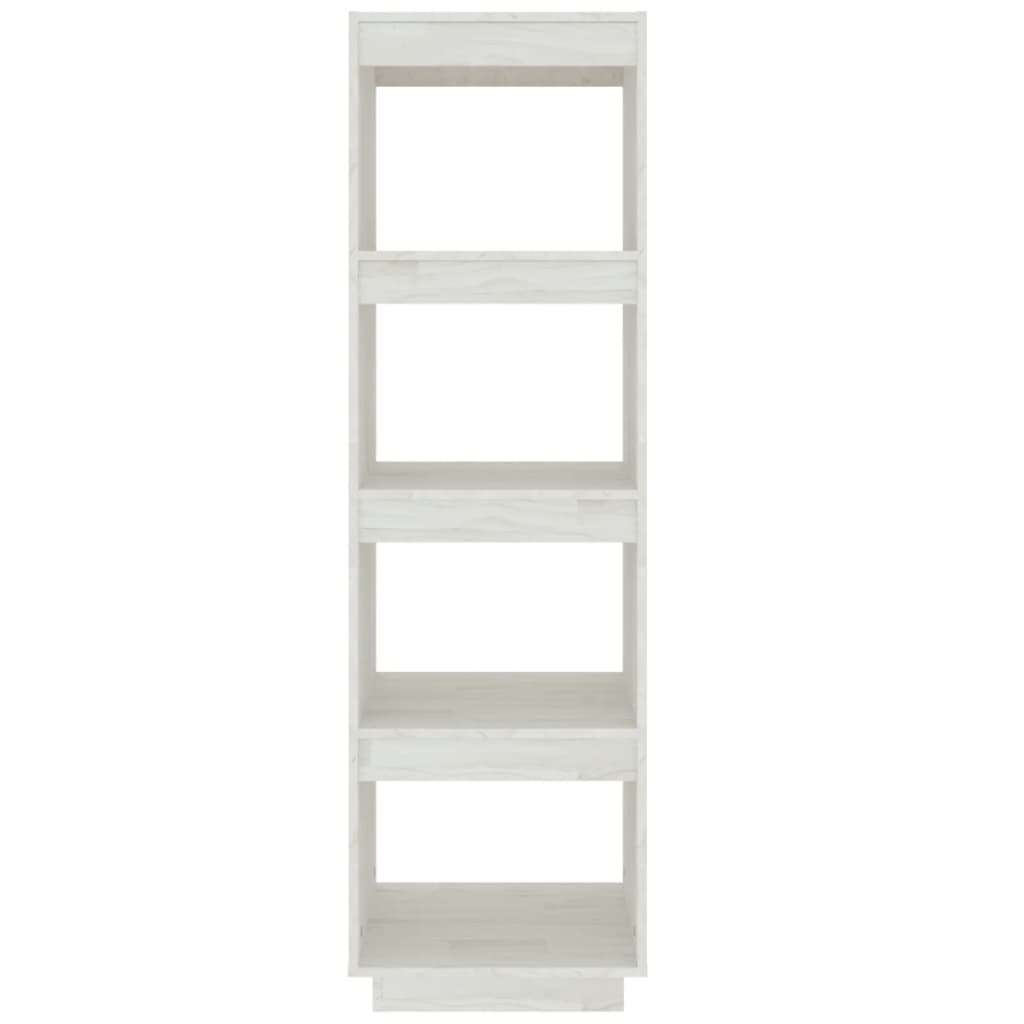 vidaXL Book Cabinet/Room Divider White 15.7"x13.8"x53.1" Solid Wood Pine