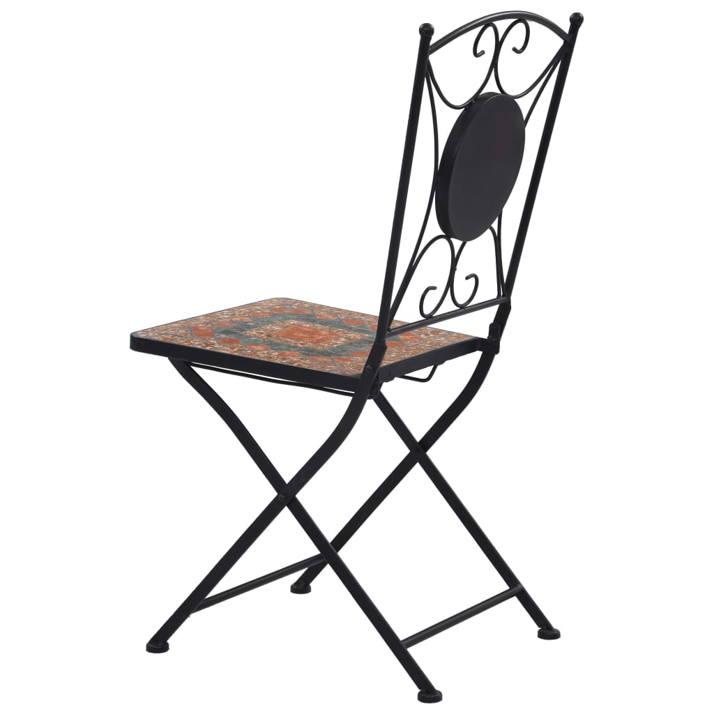vidaXL Mosaic Bistro Chairs 2 pcs Orange/Gray
