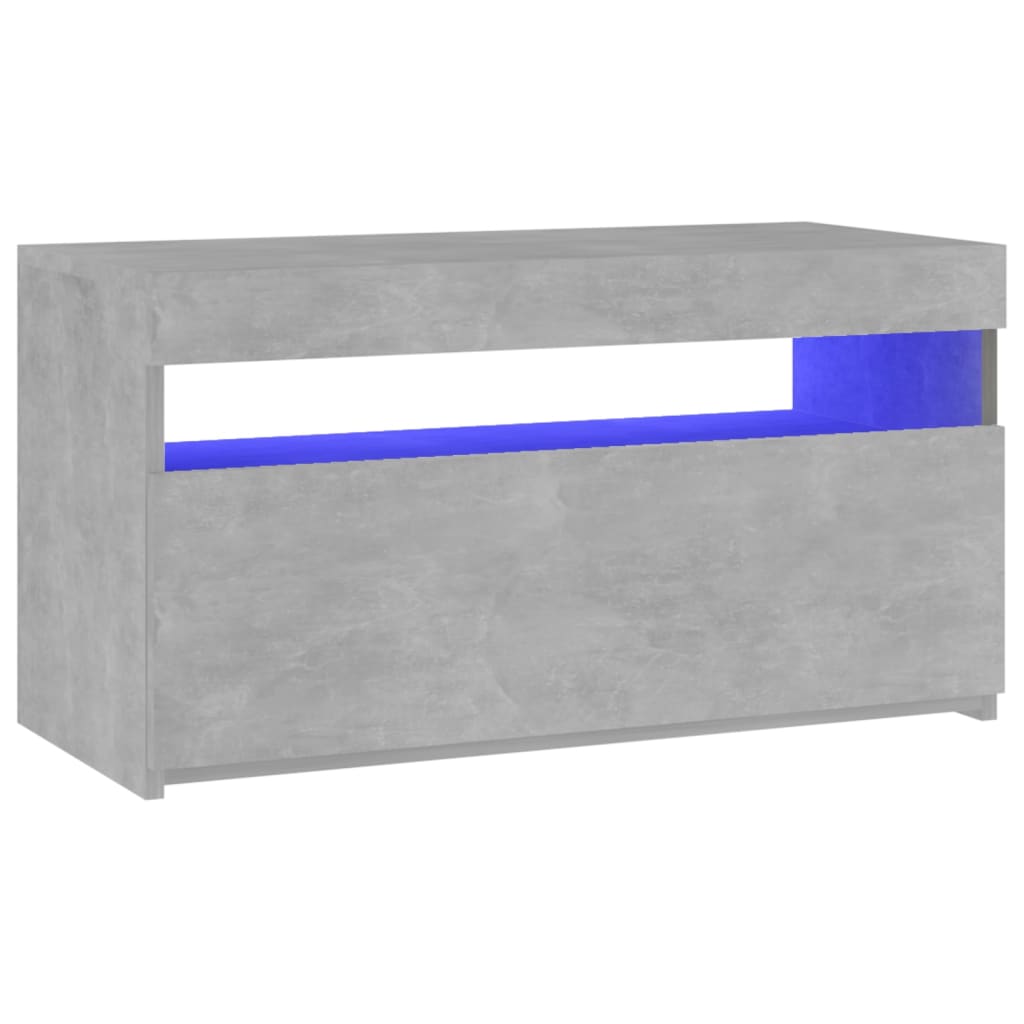 vidaXL TV Stand with LED Lights Concrete Gray 29.5"x13.8"x15.7"