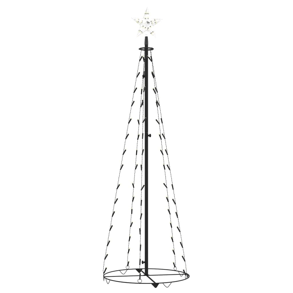 vidaXL Christmas Cone Tree Warm White 84 LEDs Decoration 19.7"x59.1"