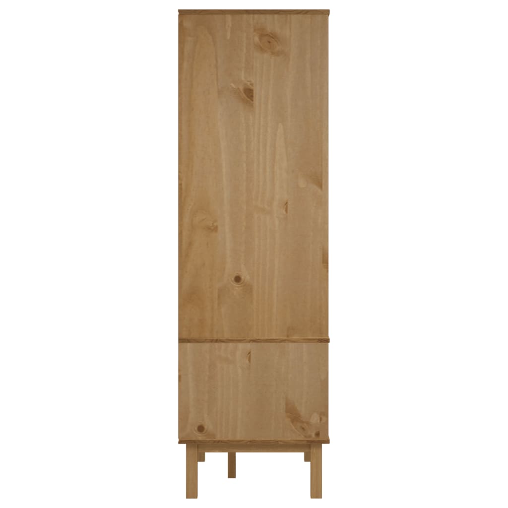 vidaXL Wardrobe OTTA Brown and White 30.1"x20.9"x67.7" Solid Wood Pine