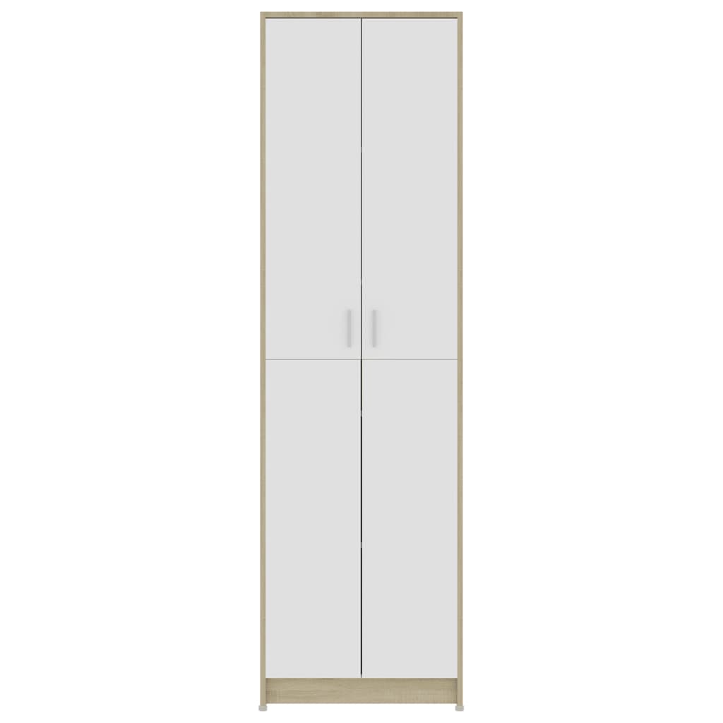 vidaXL Hallway Wardrobe White and Sonoma Oak 21.7"x9.8"x74.4" Engineered Wood