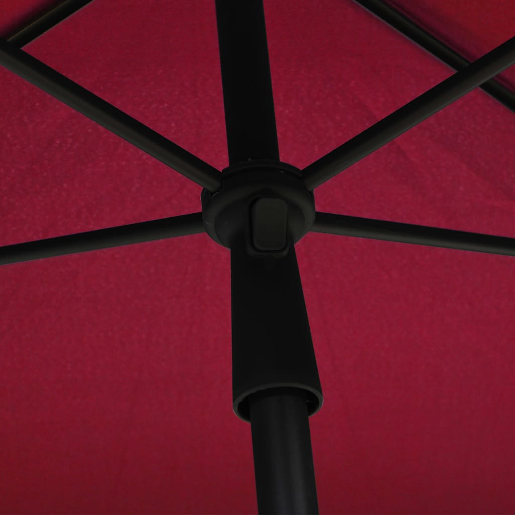 vidaXL Garden Parasol with Pole 82.7"x55.1" Bordeaux Red