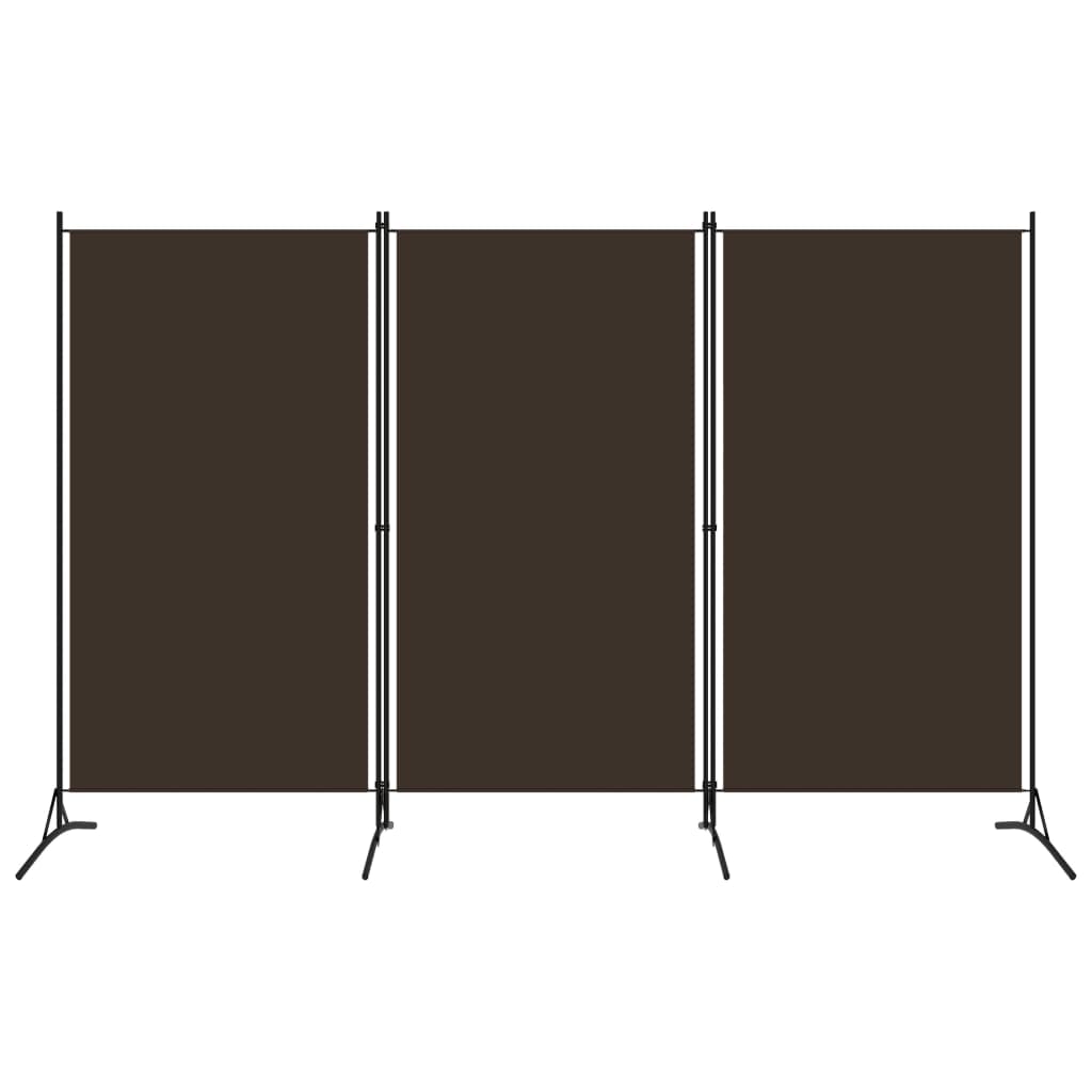 vidaXL 3-Panel Room Divider Brown 102.4"x70.9" Fabric
