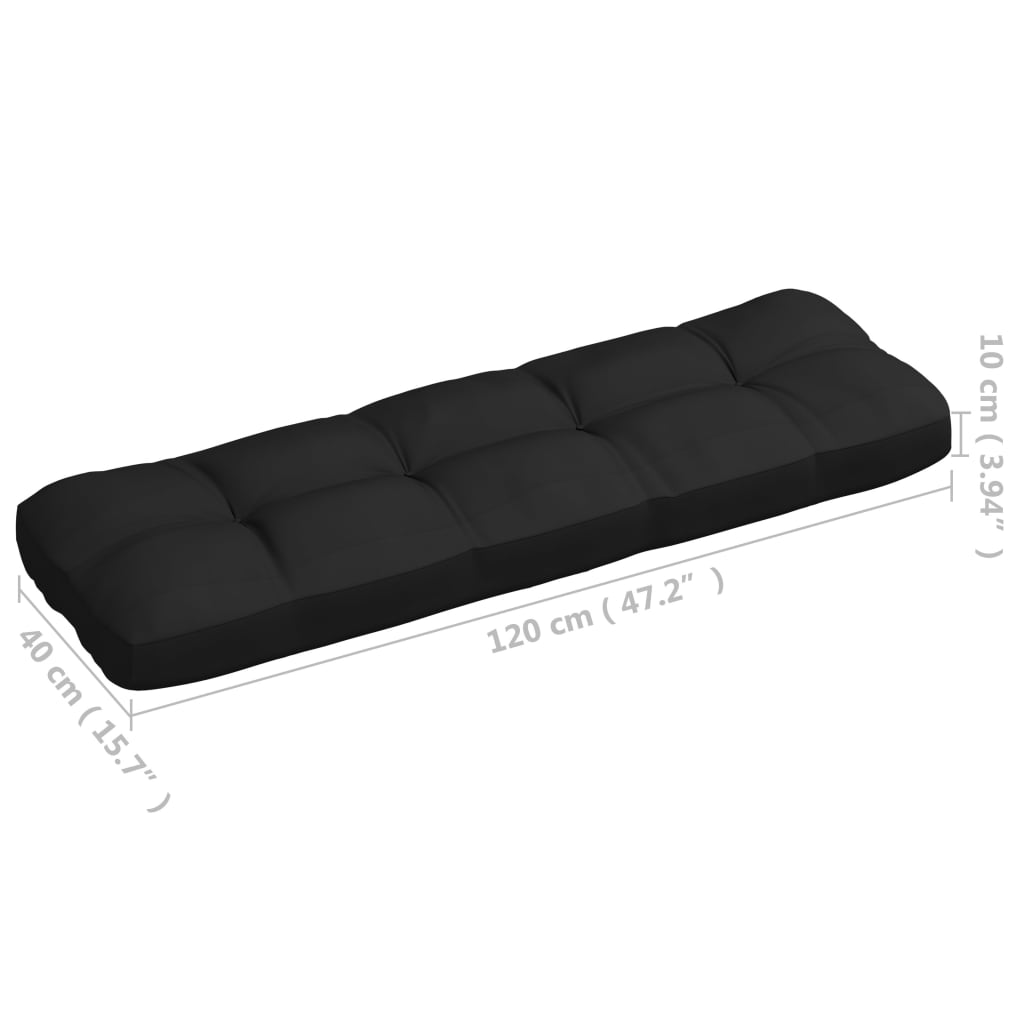 vidaXL Pallet Sofa Cushions 7 pcs Black