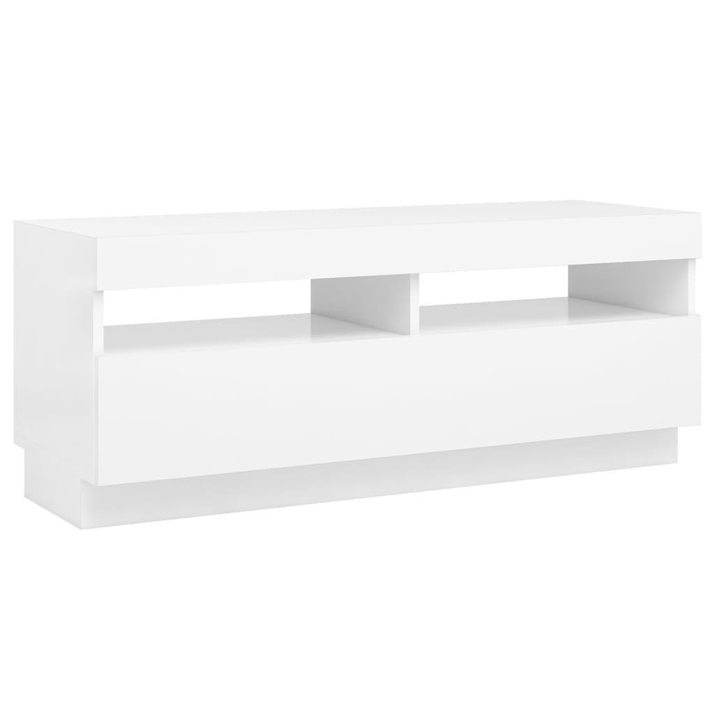 vidaXL TV Stand with LED Lights White 39.4"x13.8"x15.7"