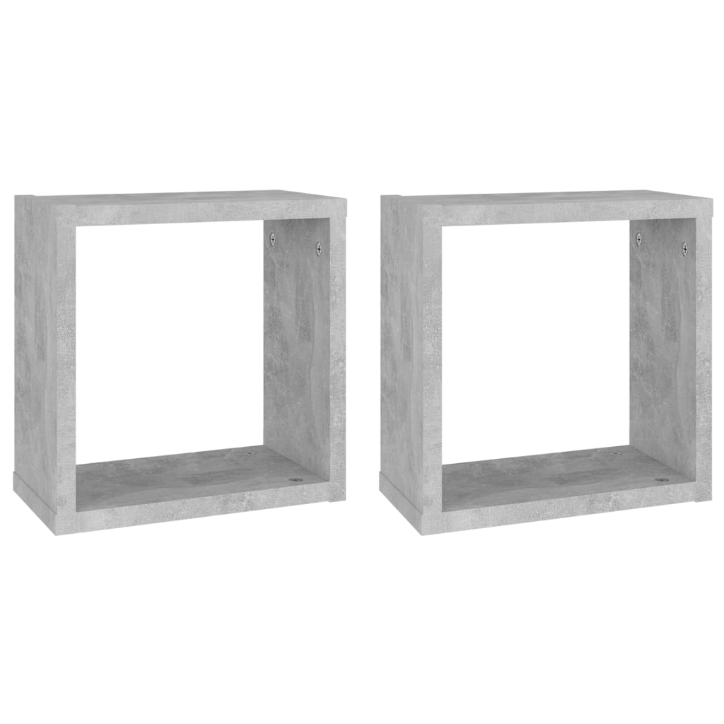 vidaXL Wall Cube Shelves 2 pcs Concrete Gray 11.8"x5.9"x11.8"