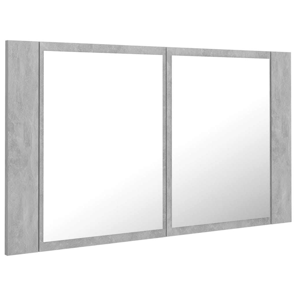 vidaXL LED Bathroom Mirror Cabinet Concrete Gray 31.5"x4.7"x17.7"