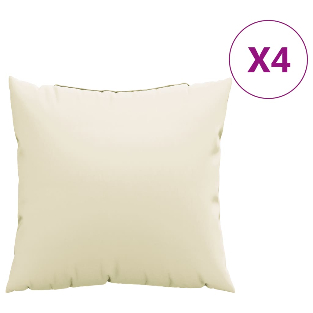 vidaXL Throw Pillows 4 pcs Cream 15.7"x15.7" Fabric