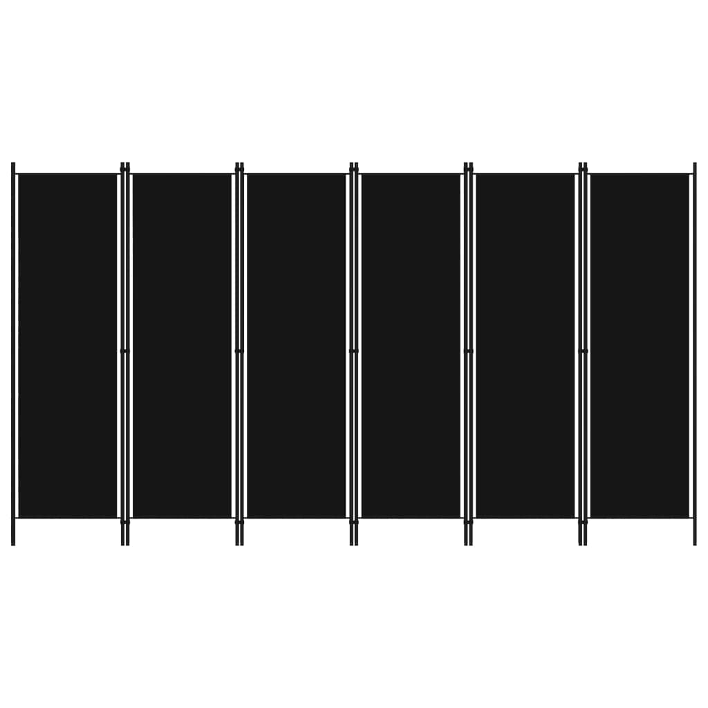 vidaXL 6-Panel Room Divider Black 118.1"x70.9"