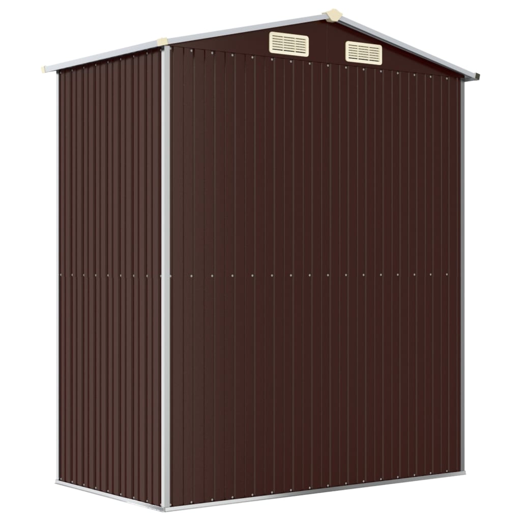 vidaXL Garden Shed Dark Brown 75.6"x42.5"x87.8" Galvanized Steel