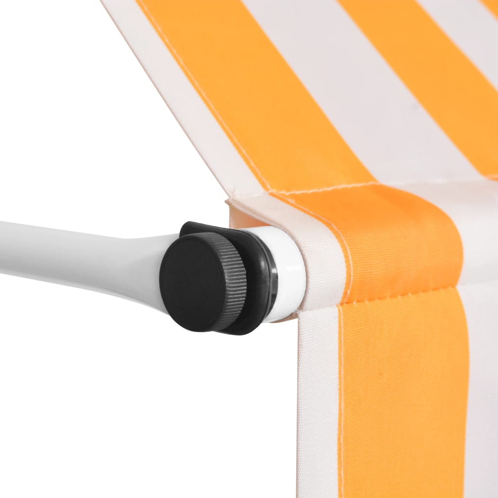 vidaXL Manual Retractable Awning 98.4" Orange and White Stripes