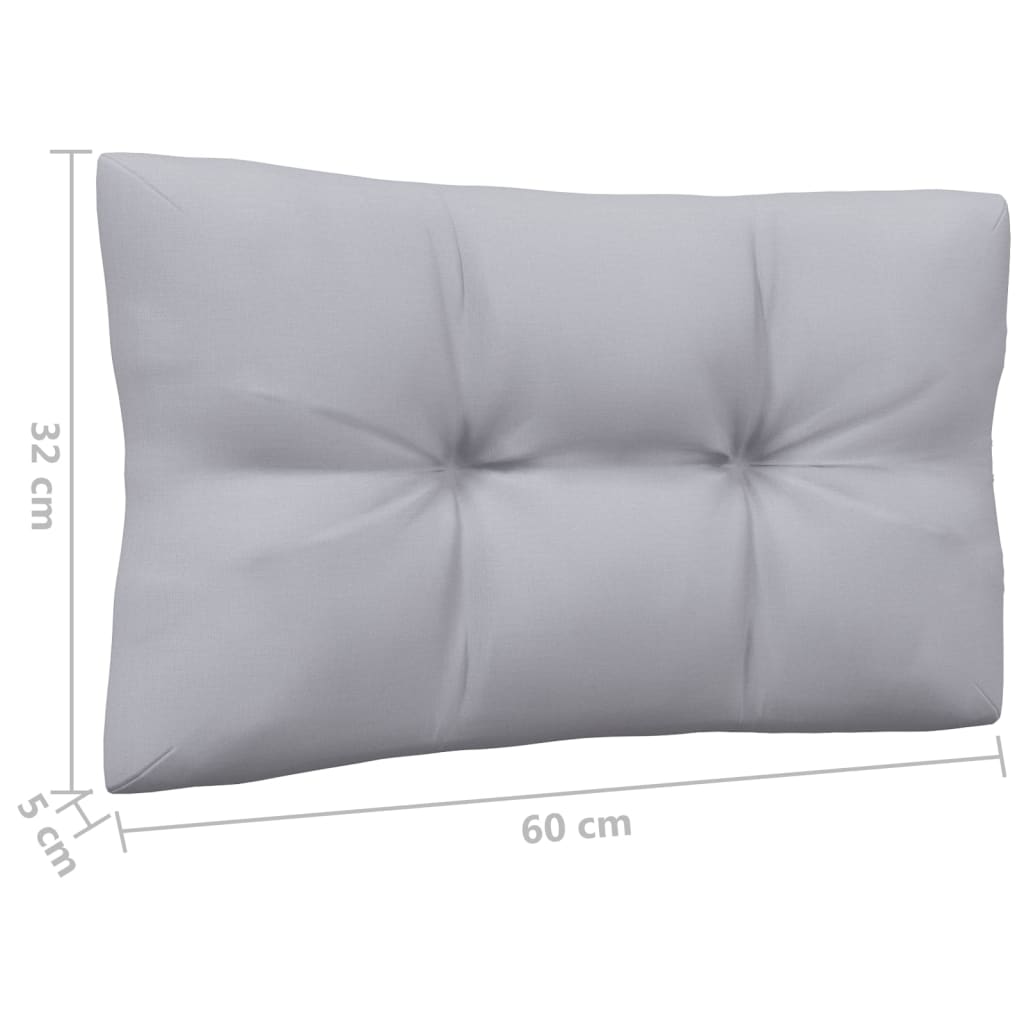 vidaXL 4 Piece Patio Lounge Set with Gray Cushions Solid Pinewood