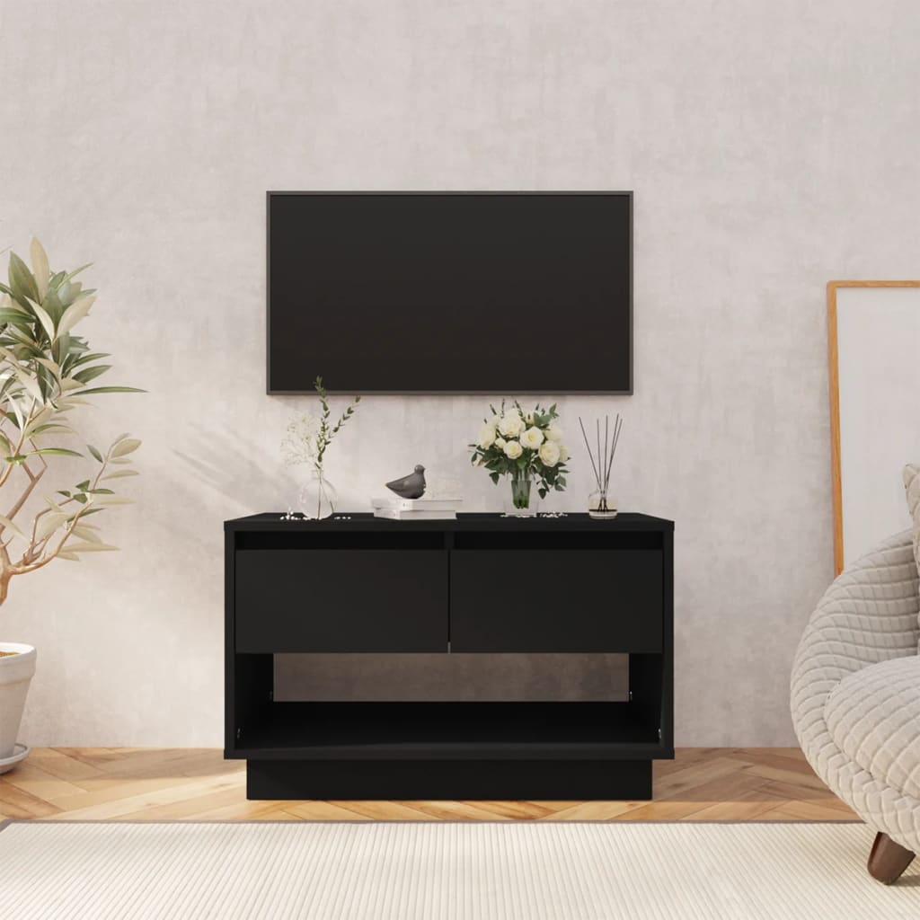 vidaXL TV Cabinet Black 27.6"x16.1"x17.3" Engineered Wood