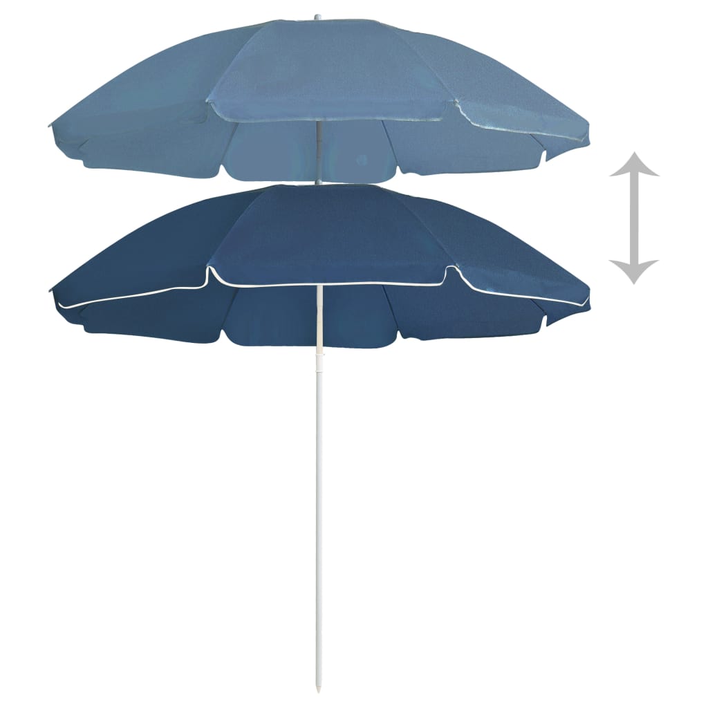 vidaXL Outdoor Parasol with Steel Pole Blue 70.9"