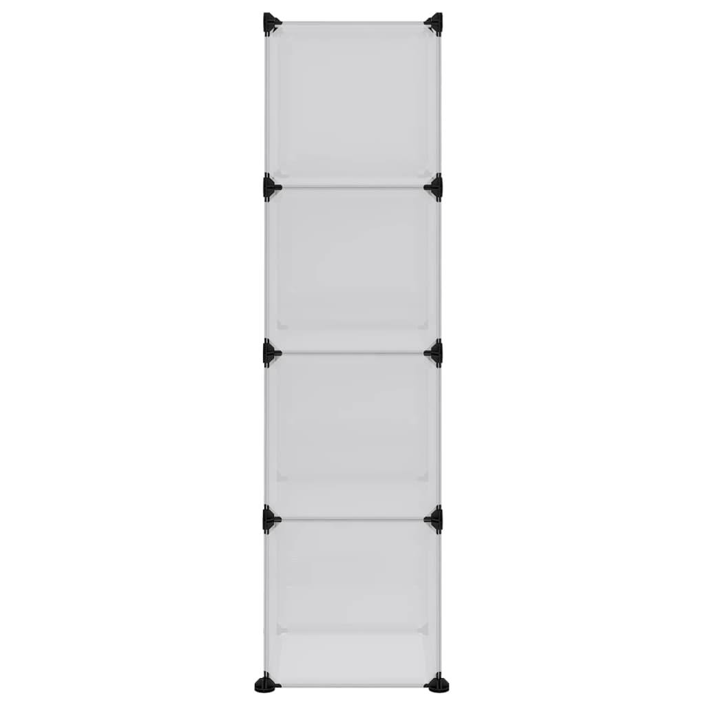 vidaXL Storage Cube Organizer with 12 Cubes and Doors Transparent PP
