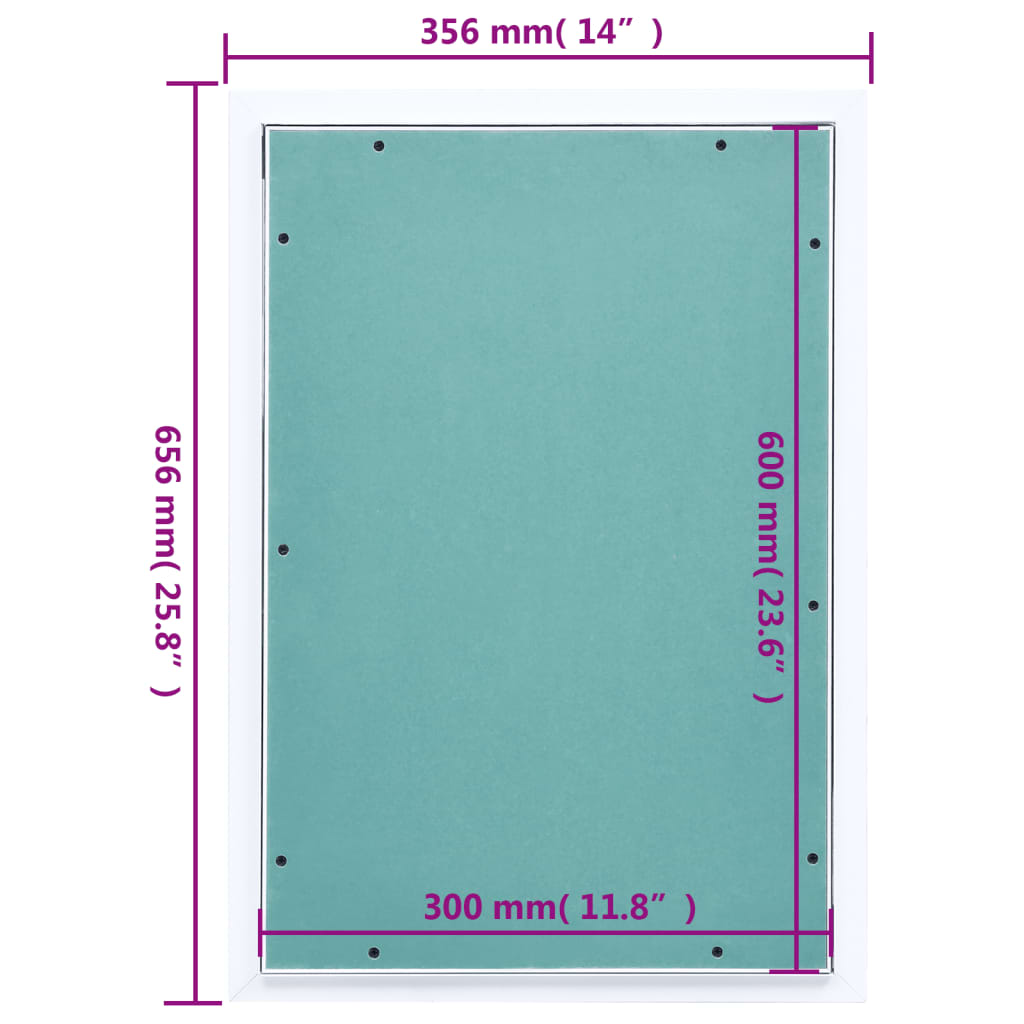 vidaXL Access Panel with Aluminum Frame and Plasterboard 11.8"x23.6"