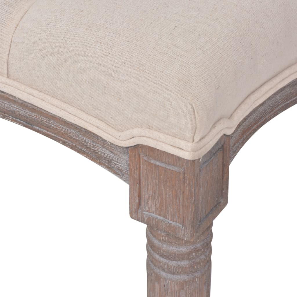 vidaXL Bench Fabric Solid Wood 59.1"x15.7"x18.9" Cream White