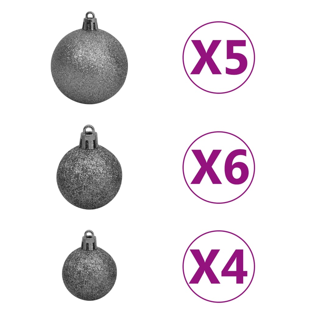 vidaXL Artificial Pre-lit Christmas Tree with Ball Set White 59.1"