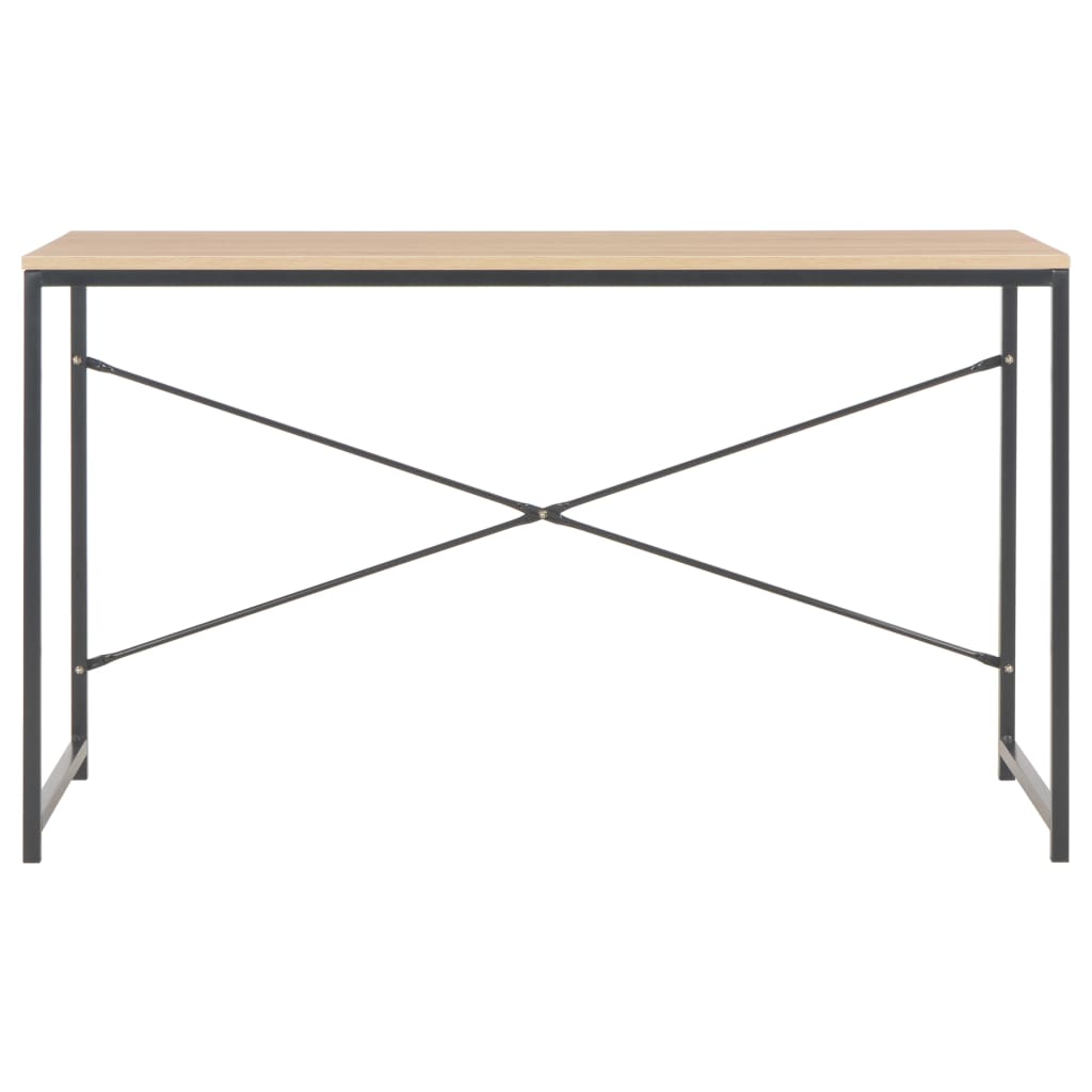 vidaXL Computer Desk Black and Oak 47.2"x23.6"x27.6"