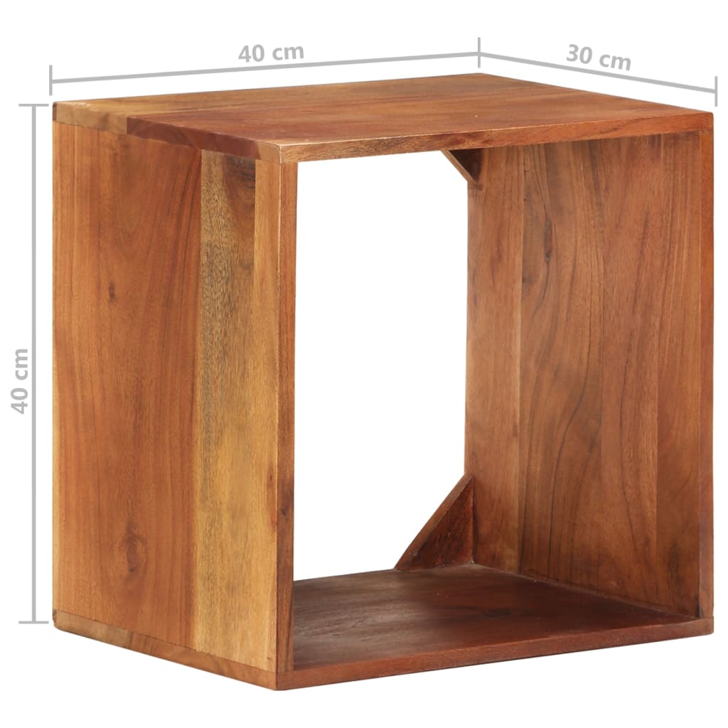 vidaXL Wall Shelf 15.7"x11.8"x15.7" Solid Acacia Wood