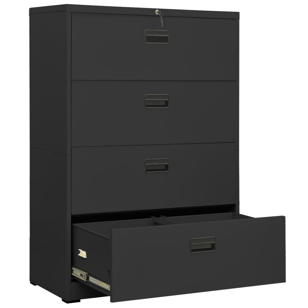 vidaXL Filing Cabinet Anthracite 35.4"x18.1"x52.8" Steel