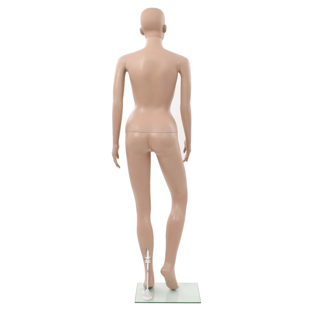 vidaXL Sexy Female Mannequin with Glass Base Beige 70.9"