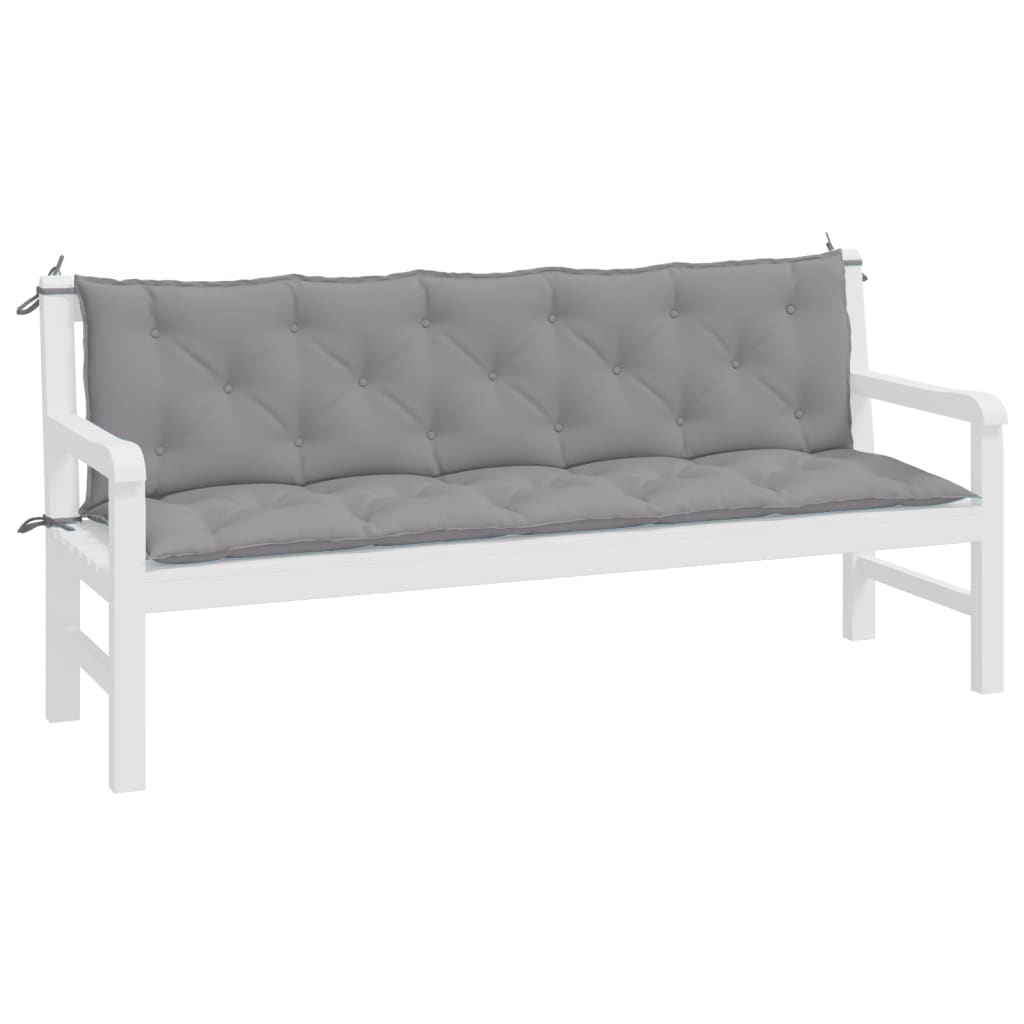 vidaXL Garden Bench Cushions 2pcs Gray 70.9"x19.7"x2.8" Oxford Fabric
