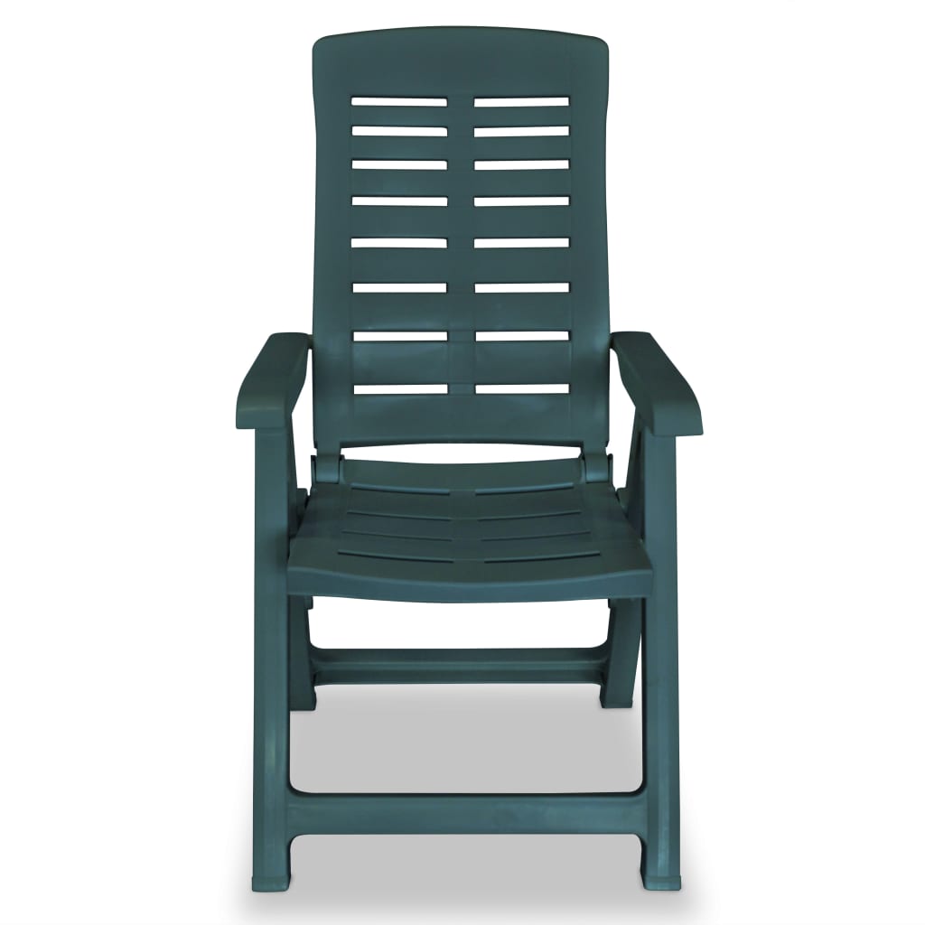 vidaXL Reclining Patio Chairs 4 pcs Plastic Green