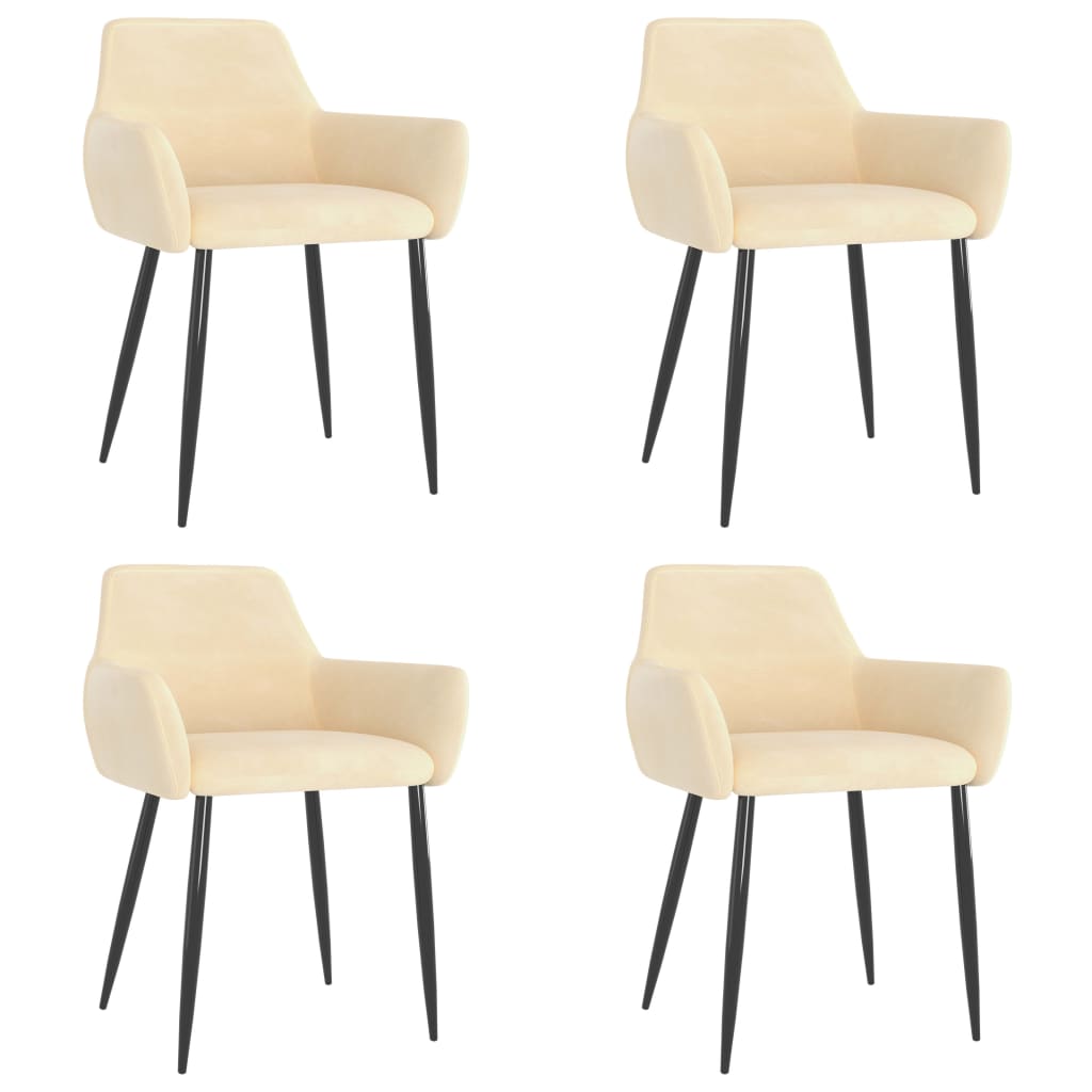 vidaXL Dining Chairs 4 pcs Cream Velvet