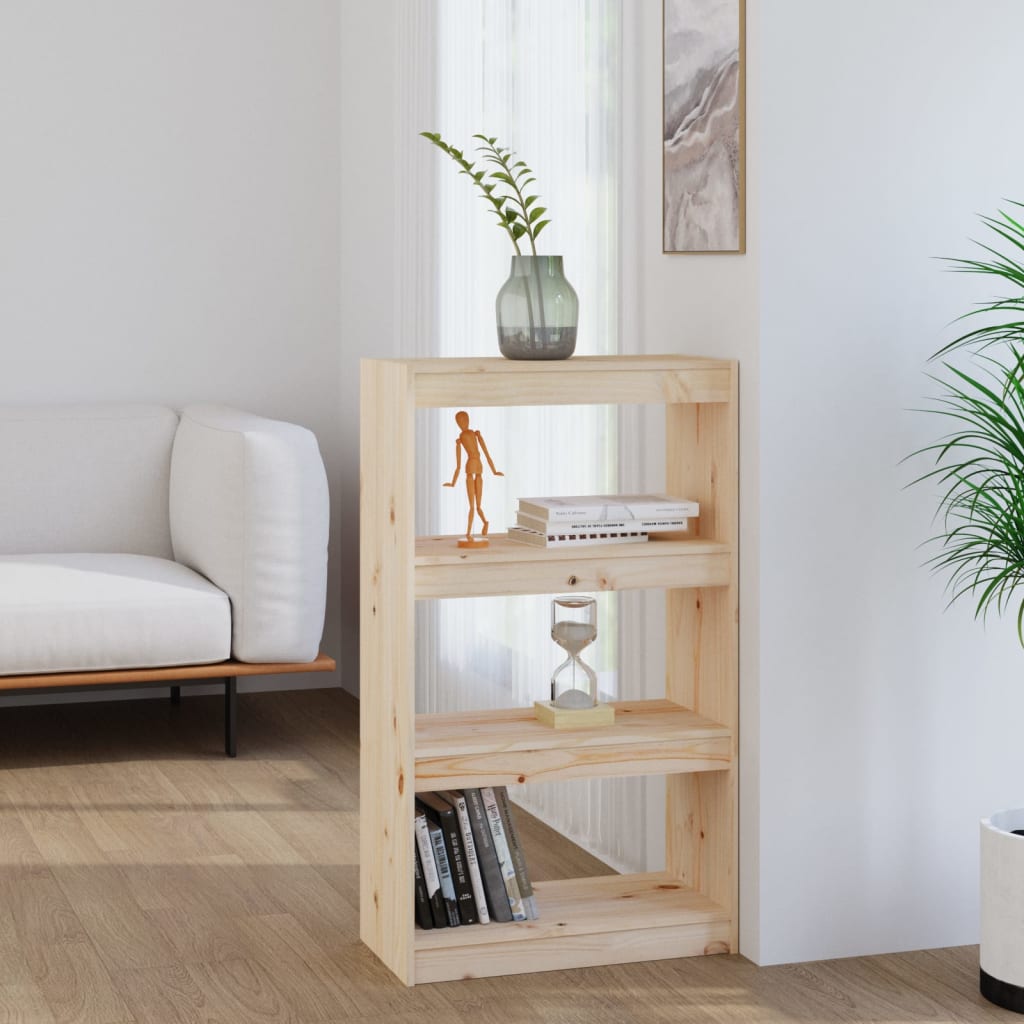 vidaXL Book Cabinet/Room Divider 23.6"x11.8"x40.7" Solid Wood Pine