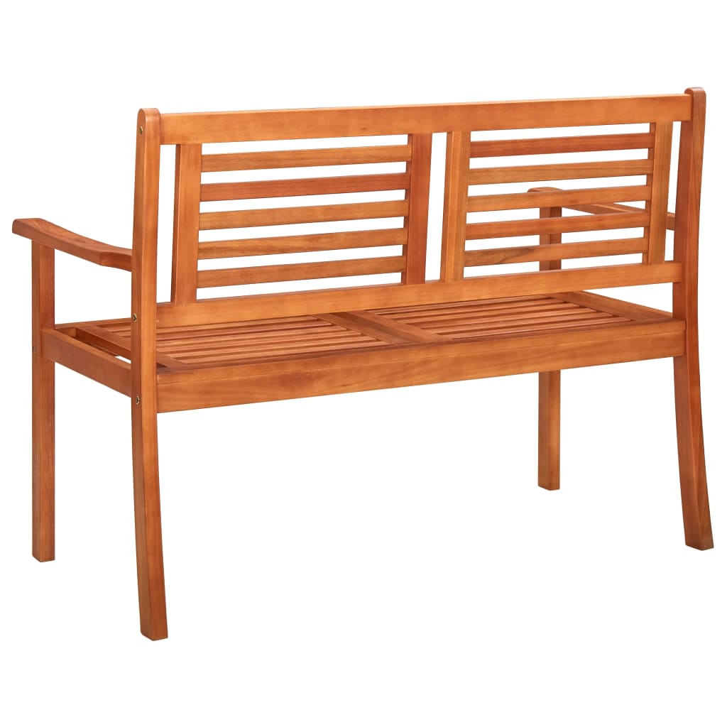 vidaXL 2-Seater Patio Bench with Cushion 44.1" Solid Eucalyptus Wood