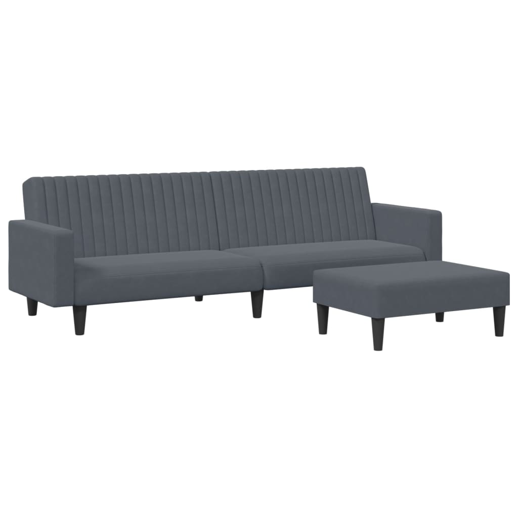 vidaXL 2 Piece Sofa Set Dark Gray Velvet