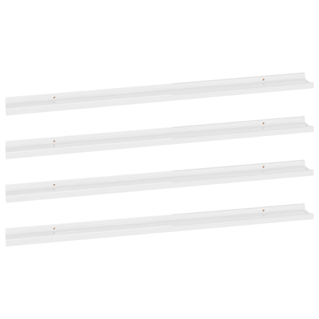 vidaXL Wall Shelves 4 pcs High Gloss White 45.3"x3.5"x1.2"