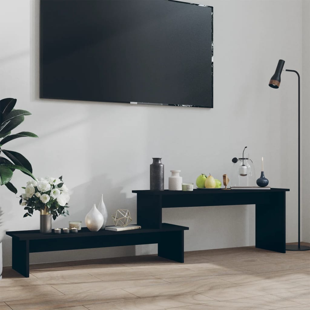 vidaXL TV Stand Black 70.9"x11.8"x16.9" Engineered Wood