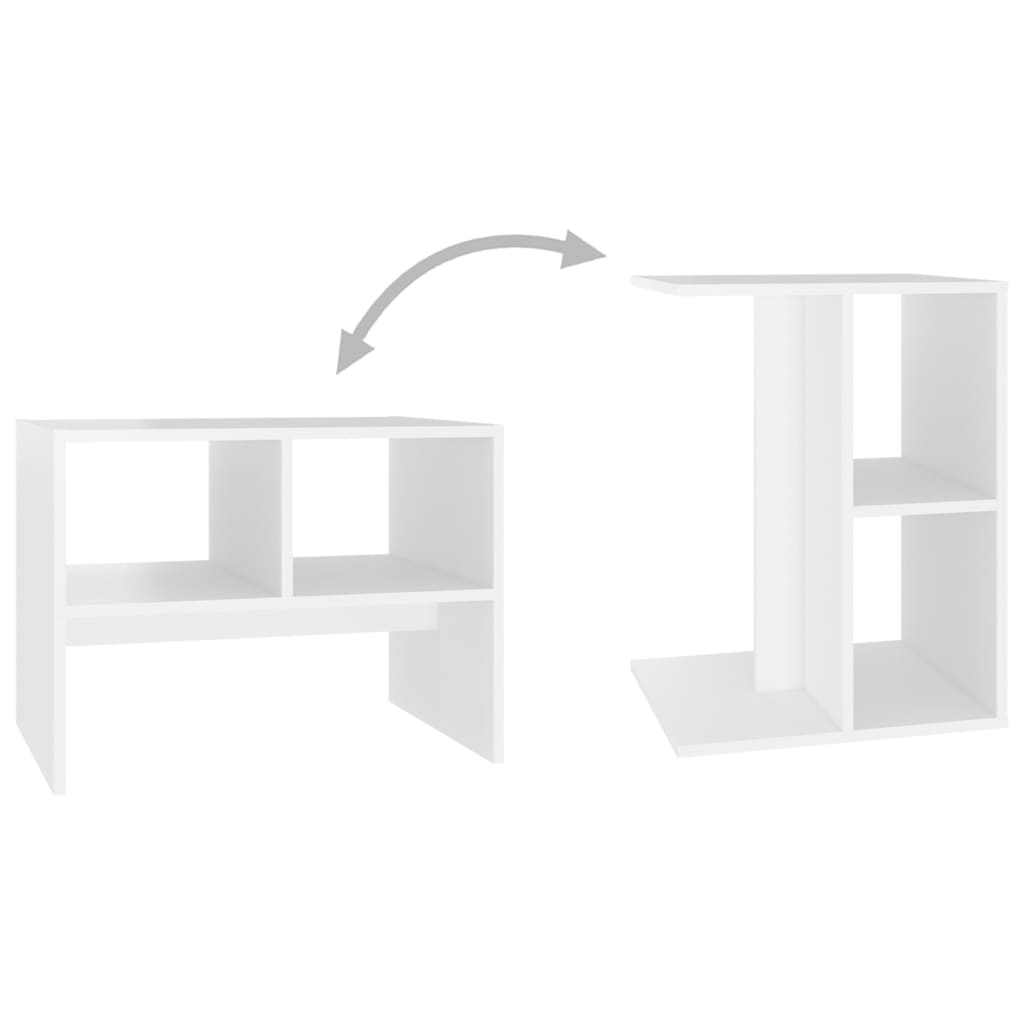 vidaXL Side Table White 23.6"x15.7"x17.7" Engineered Wood