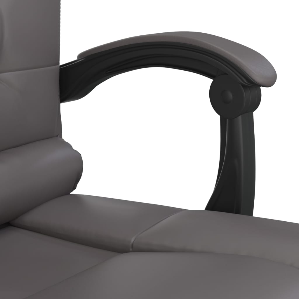 vidaXL Massage Reclining Office Chair Gray Faux Leather | vidaXL.com