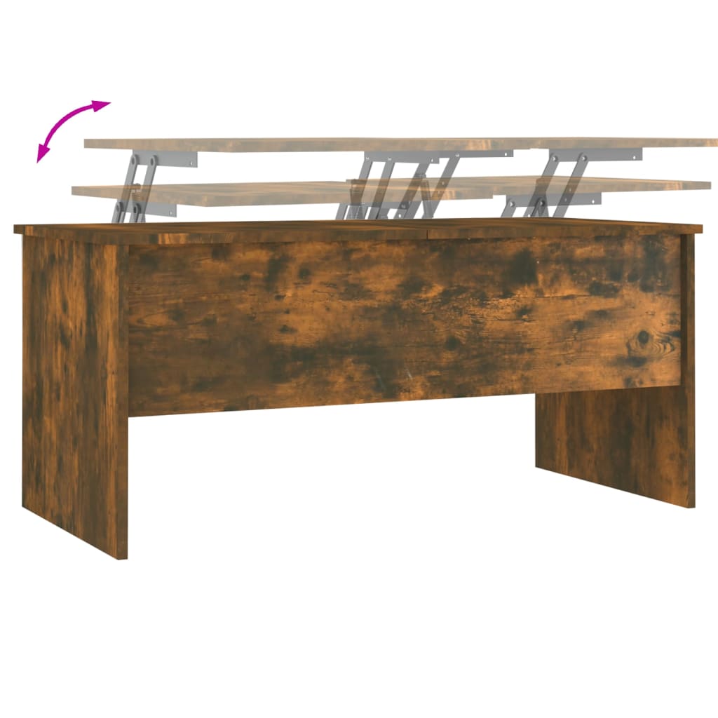 vidaXL Coffee Table Smoked Oak 40.2"x19.9"x18.3" Engineered Wood