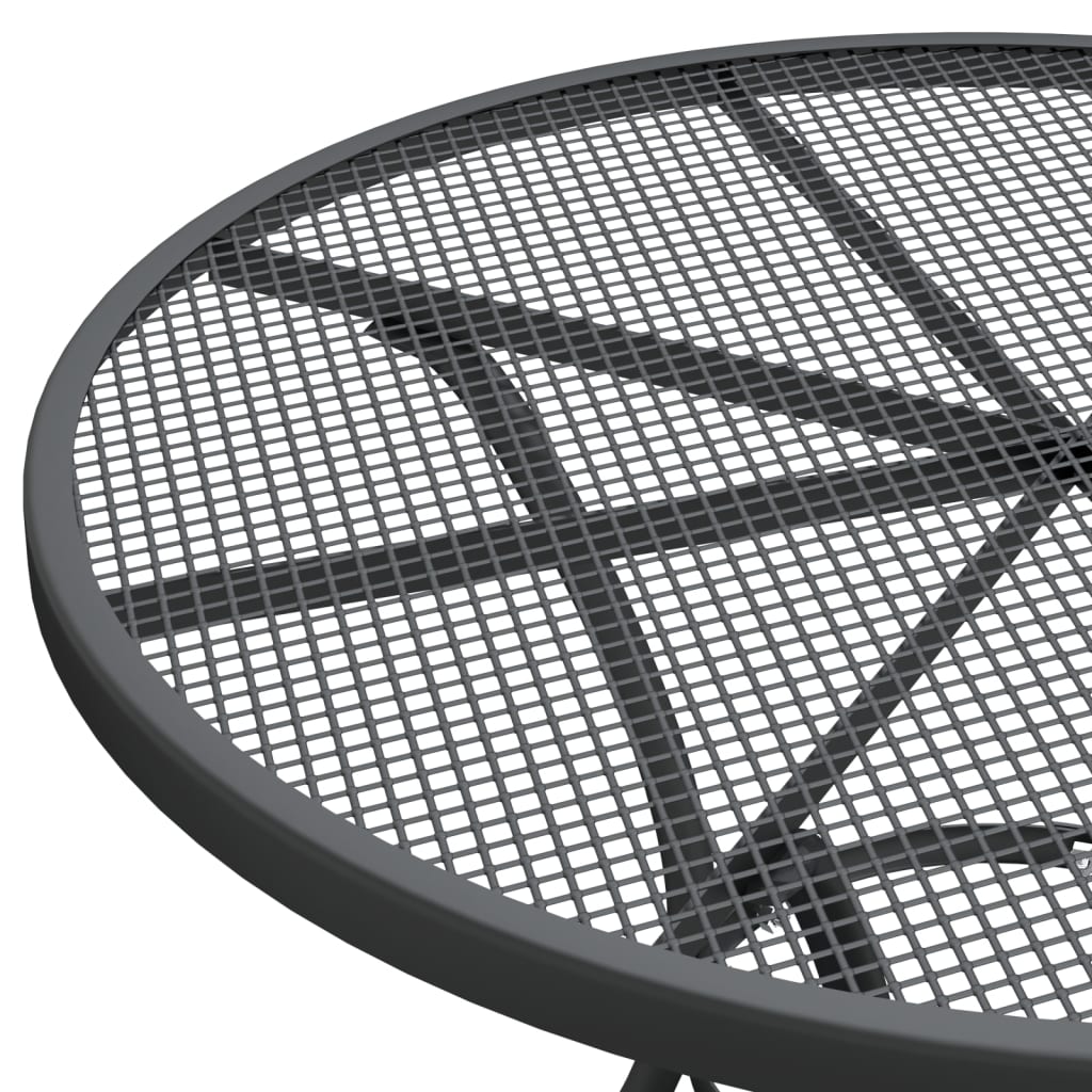 vidaXL Patio Table Ø31.5"x28.3" Expanded Metal Mesh Anthracite