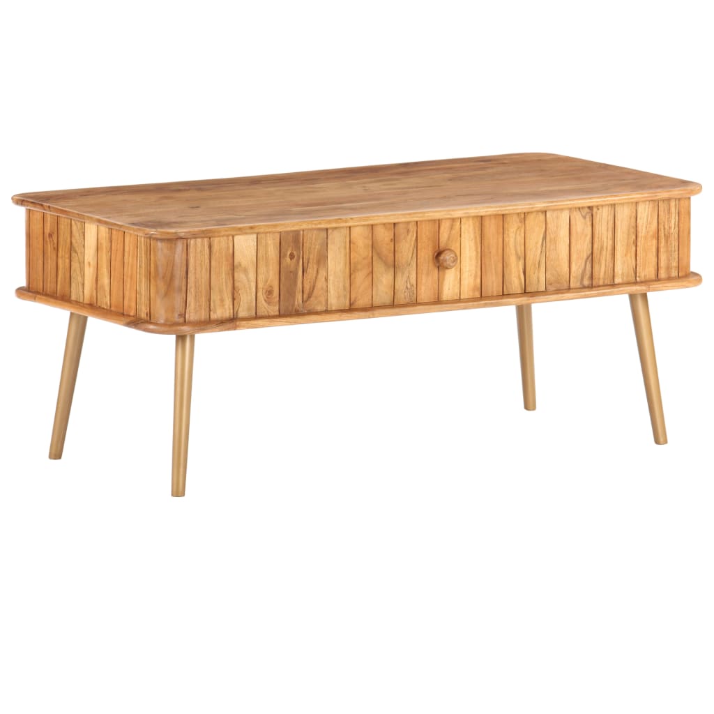 vidaXL Coffee Table 39.4"x19.7"x15.7" Solid Acacia Wood